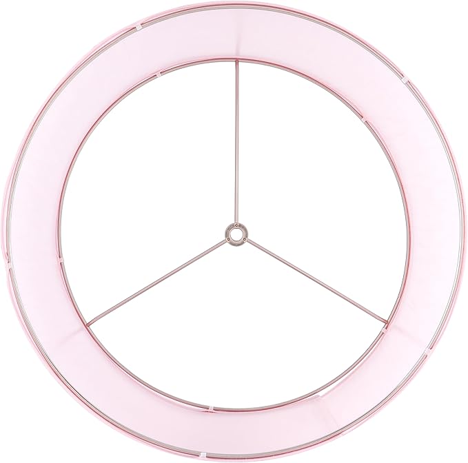 PIKOPIKO Pink Linen Set of 2 Medium Drum Lamp Shade, Easy Assembly Required 13" Top x 13" Bottom x 10" High Replacement Lamp Shades, Fabric Lampshades for Table Lamps Floor Lamps, Metal Spider Fitter