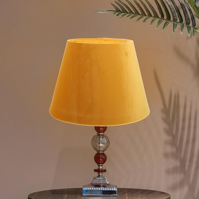 DOITOOL Lamp Shade for Table Lamp,Barrel Fabric Lampshade Drum Lampshades Cloth Lamp Shade Replacement,Lamp Covers Shade Accessories-Yellow