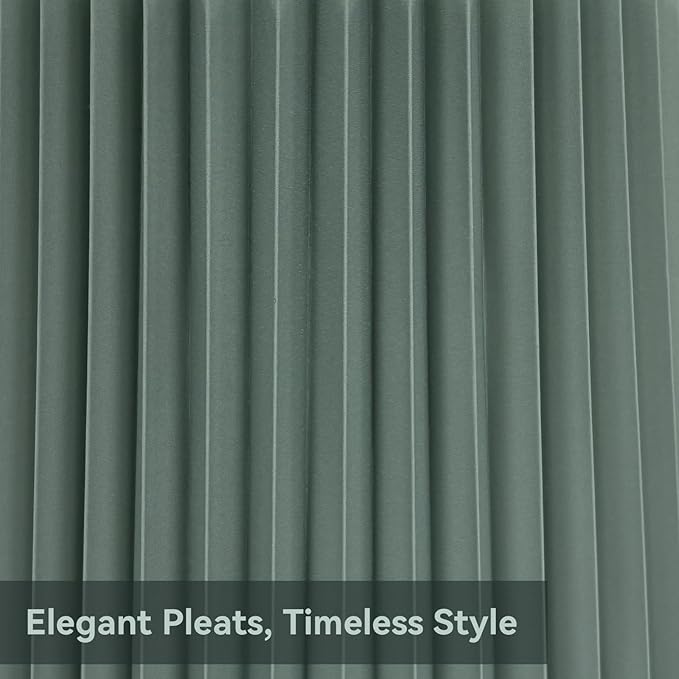 Etto Pleated Lamp Shade, 9" High, Replacement Lampshade for Empire and Drum Floor Lamps, Fits Multiple Styles, Effortless Setup(Peacock Green)