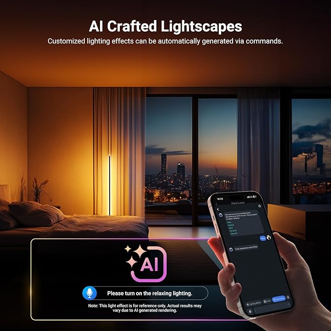 NEEWER NF04 Smart LED Floor Lamp, 1000lm RGBW Standing Corner Light, Compatible with Google Assistant Alexa, APP/AI Design/Music Sync/16 Million Color Ambient Lighting, Living Room Bedroom Home Decor