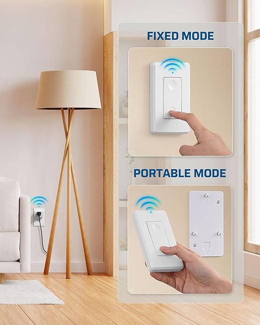 DEWENWILS Wireless Remote Wall Switch and Outlet, No Wiring, On Off Power Plug, Expandable Remote Control Outlet Light Switch for Lamps, Fans, Household Appliance, 100Ft RF Range