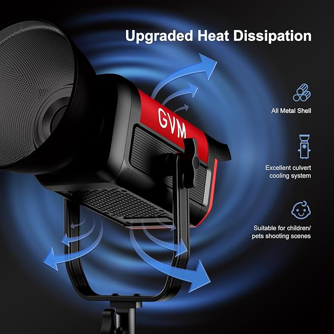 GVM 200W LED Video Light, PRO SD200B Photography Lighting Kit with Bluetooth Mesh Network/DMX Control, 2700K-6800K Studio Light Continuous Lighting Kit for YouTube,Film, 45400lux/1m, 12 Scene Effects