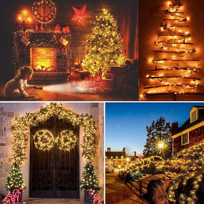 BrizLabs 600 Count Christmas Lights, 139.2ft Soft White Incandescent String Lights, Clear Christmas Light String Connectable, 120V UL Certified Mini Light Set for Indoor OutdoorTree Party Home Decor