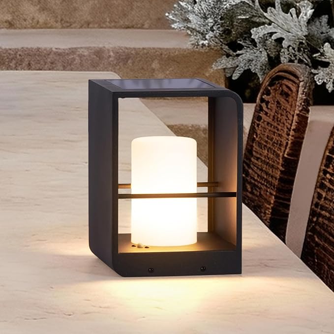 Solar Lanterns Outdoor Waterproof, Led Corner Floor Lamp Dimmable, Smart Outdoor Lantern, Remote Control Floor Lamp Modern Design, Patio Lantern with Warm White Lights for Table Porch Garden Yard