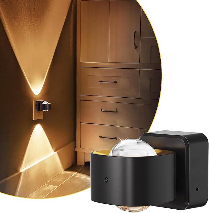L LOHAS LED Night Light Projector, Night Lights Plug into Wall, Dusk to Dawn Sensor, Rotating Nightlight for Kids, Soft White Ambient Lighting for Bathroom, Gaming Room, Gifts,1 Pack