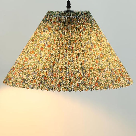 Pleated Lamp Shade for Arc/Arched Table Lamp/Floor Lamps Replacement spider lampshade-Floral Print 5.9"Top X 16.5"Bottom X 11"High-Floral Print