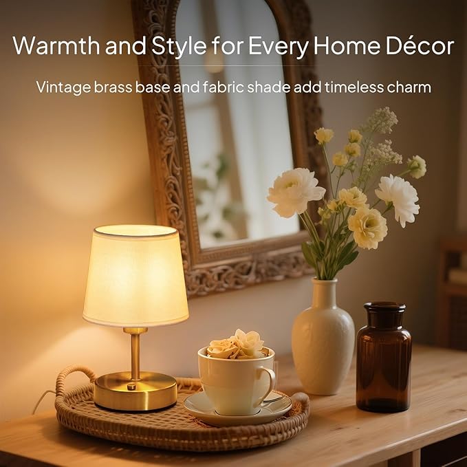 EppieBasic Cordless Table Lamp Small: Fast Charging & Long Lasting - 2700K Warm Light Dimmable - Vintage Mini Rechargeable Lamps for Dinning Living Room Bedroom
