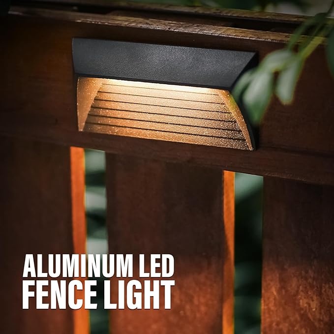 VENUS MANUFACTURING 2W Low Voltage Deck Lights LED Outdoor Stair Lights 3000K 12V Wired Step Lighting, Die-cast Aluminum for Fence, Yard, Patio, and Pathway (12Pack)