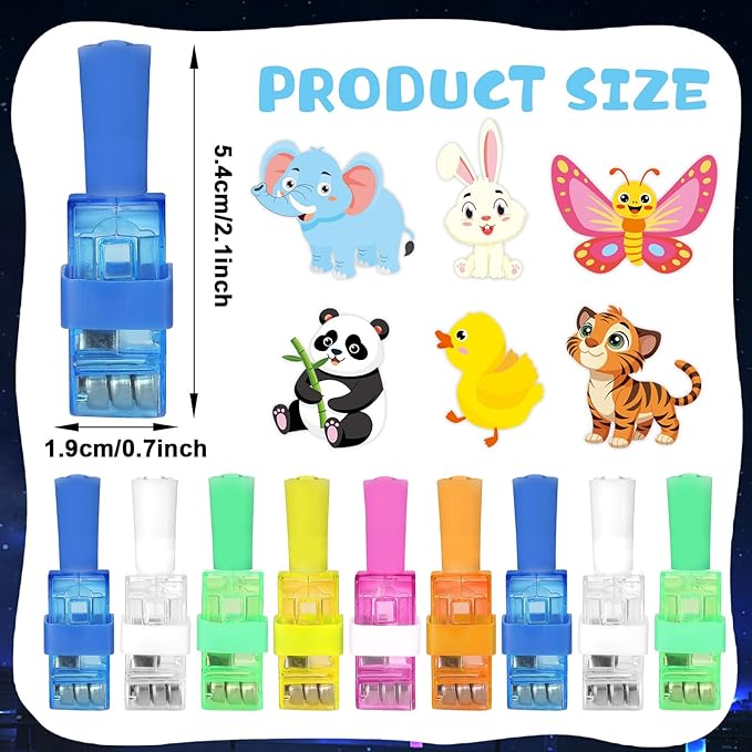 36Pcs Animal LED Finger Lights Animal Party Favors Glow in the Dark Light Up Finger Lights Toys Bulk for Birthday Party Favors Treasure Box Goodie Bag Stuffer Birthday Gifts Classroom Prize