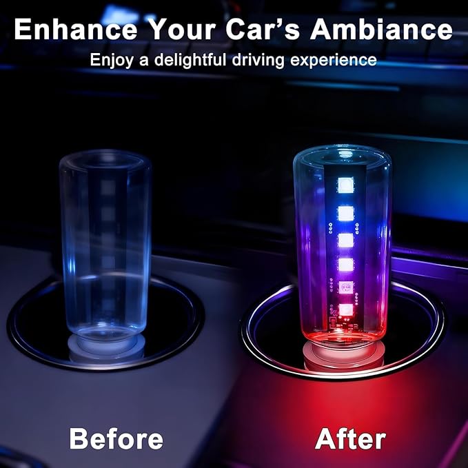 Car USB Night Light Touch Dimmable - 8-Pack Retro LED Filament Lamp for Truck Interior, Bedroom & Camping | Glass Bottle Ambiance Lighting (8 PCS (Multicolor))