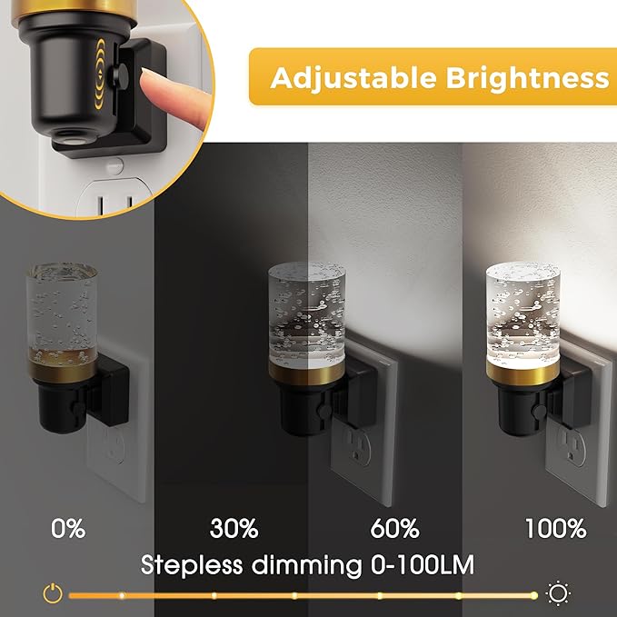 L LOHAS LED Night Light, 2 Pack Dimmable Night Lights Plug into Wall, Automatic Night Lights Plug in with Auto Light Sensor, Adjustable Brightness 5000K LED Night Light, for Bedroom Hallway Home