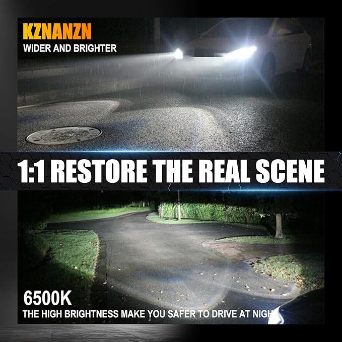 Car Driving Light Bulbs Set Fit For GMC Sierra 1500 2500 3500 2003 2004 2005 2006,High Low Beam Fog Light Bulbs Combo Pack,6500K White Plug and Play Car Lights Bulb,IP68 6-Pack