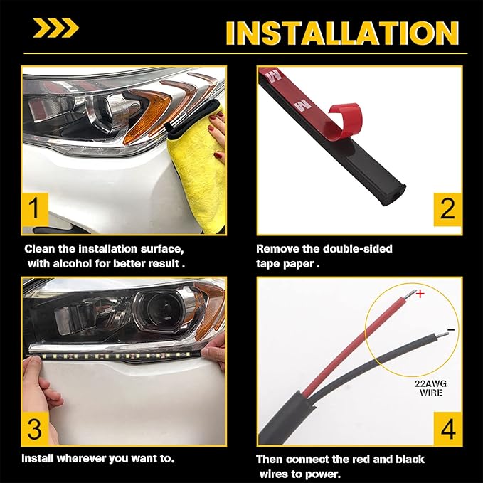 YM E-Bright Led Strip Lights for Cars, 27CM 5050 15SMD Waterproof Car Underglow Lights Motorcycles Golf Cart Boat Decoration Led Interior Exterior Lights Strip,DC-12V,Pinky Purple (Pack of 4)