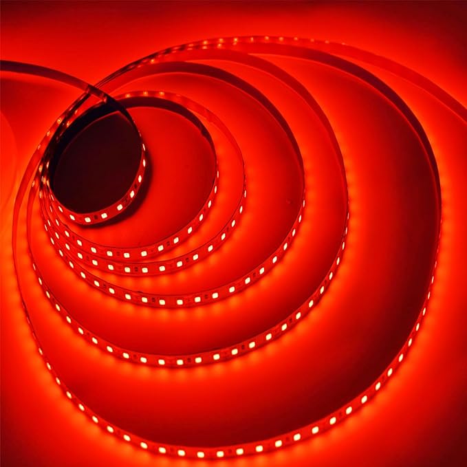 SUYOOULIN LED Strip Lights, 15000LM AC110V/120V 16.4ft/5m SMD 2835 600 LEDs Light Strips Waterproof IP44 LED Ribbon, 2 Times Brightness Than Low Voltage Strip Lights (Red)