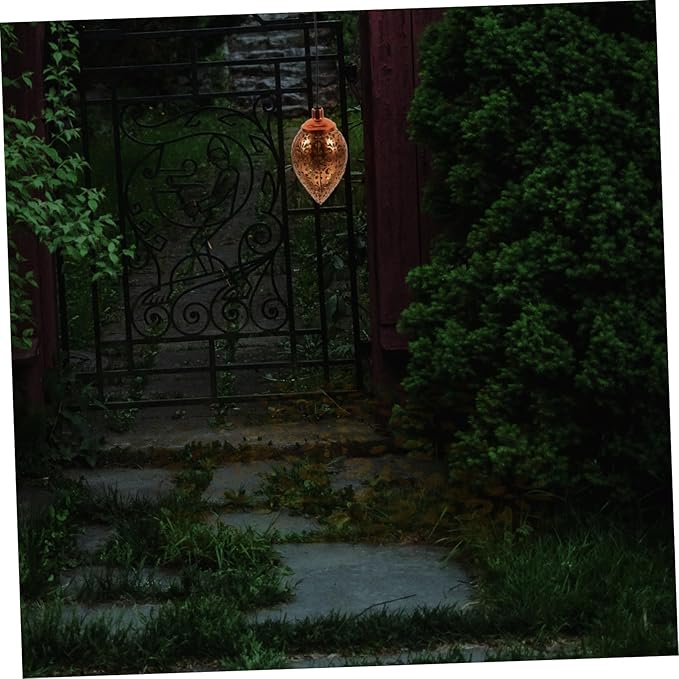 Kisangel Outdoor Waterproof Hollow Projection Lantern for Garden and Patio Solar Powered Tiki Torch Light with Flickering Flame for Yard and Lawn Decoration