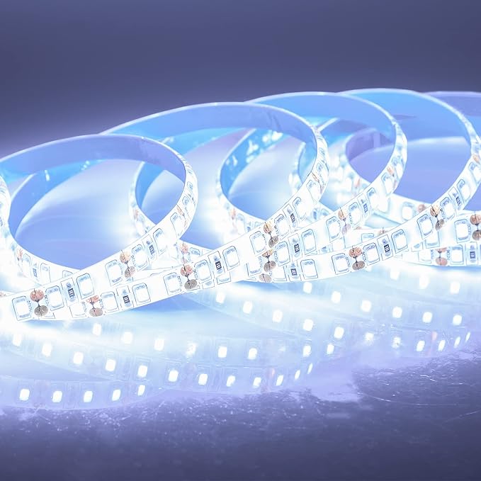 SUPERNIGHT 600 LEDs Light Strip Waterproof, 16.4FT Daylight White LED Rope Lighting Flexible Tape Decorate for Bedroom Boat Car Christmas TV Backlighting Holidays Party
