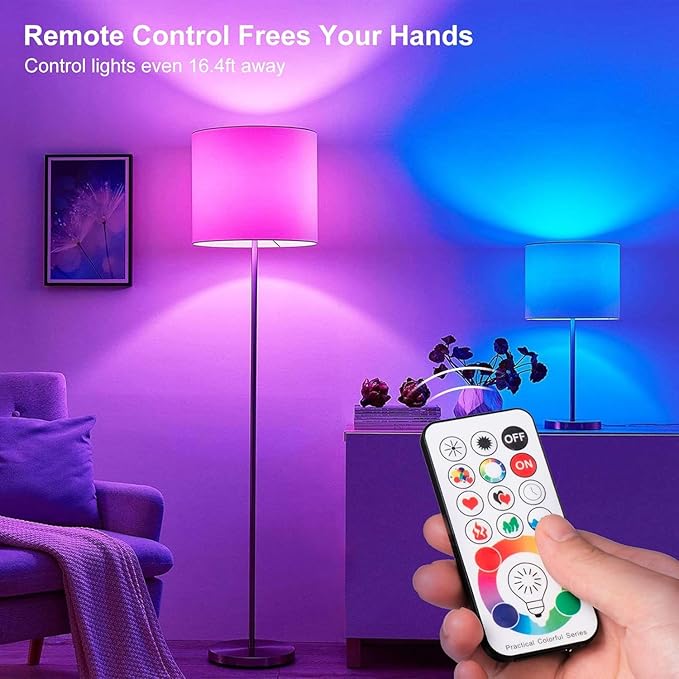 SUNNEST LED Light Bulbs, 4 Pack Dimmable E26 LED Light Bulb, 10W RGBW Color Changing Light Bulb with Remote Control, Decorative Lights, Mood Light Bulb, Great for Home Decor, Stage, Party and More