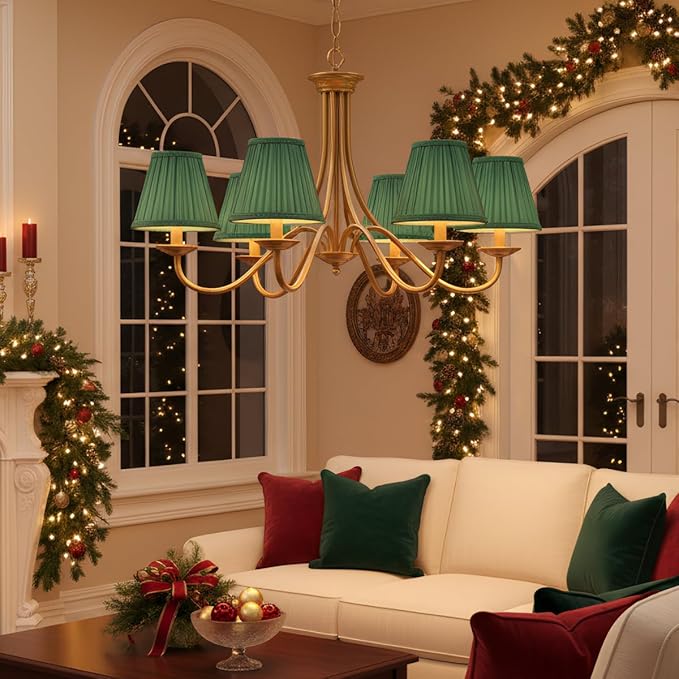 Royal Designs, Inc. CS-1059-5GR Designer Mushroom Pleat Empire Chandelier Lamp Shade, 3 x 5 x 4.5, Green