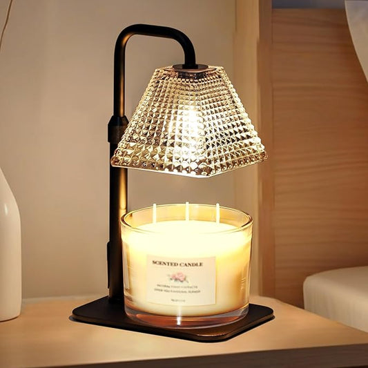 Candle Warmer Lamp with Timer Dimmer Adjustable Height,Electric Dimmable Wax Warmer for Scented Jar Candles,Mom Birthday Gifts for Women,House Warming Gifts New Home Bedroom Decor,Black