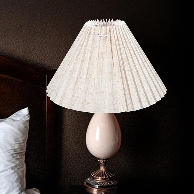 Generic Pleated Lampshade Desk Lamp Cover Modern Minimalist Easy Assembly Floor Light Cover Table Lamp Shade for Bedside Home Office, 36 Pleats
