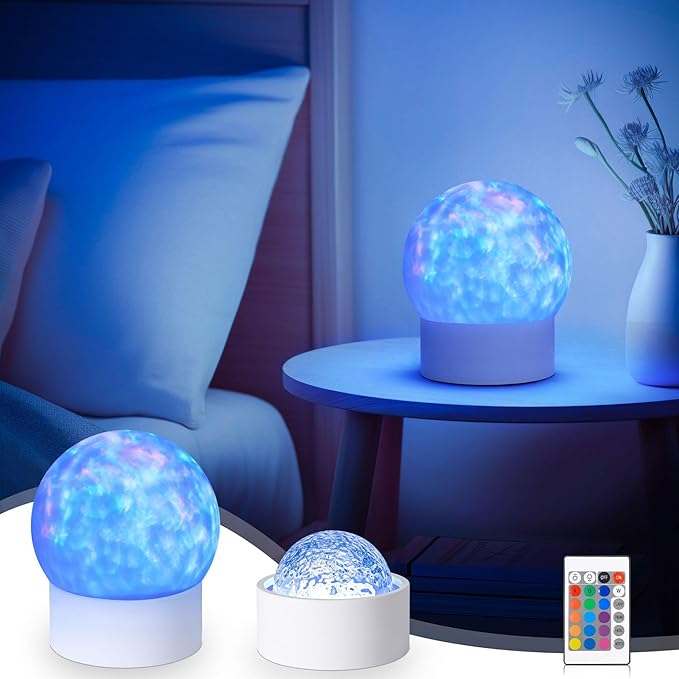 2 in 1 Galaxy Light, 16 Color Ocean Wave Projector, USB Recharge Northern Lights Projector with Remote Control, Aurora Night Light Projector for Bedroom Home Decor Gifts (Wave)