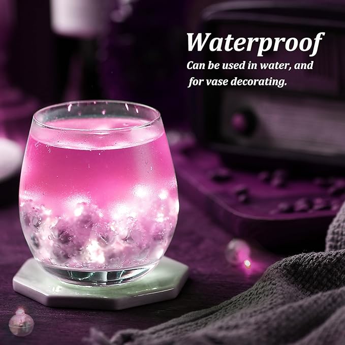 50PCs Mini Led Lights with Hook, Waterproof Round Tiny Led Light for Party Decorations Neon Light for Birthday Party and Wedding Decoration, Pink