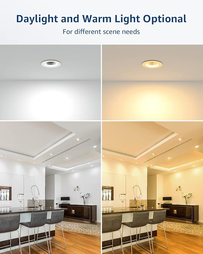 Lepro GU10 LED Light Bulbs Non-Dimmable, 5000K Daylight White GU10 Bulb Replacement for Recessed Track Lighting, 4W LED Bulbs with 100°Flood Beam for Kitchen, Range Hood, Living Room, Bedroom, 3 Pack