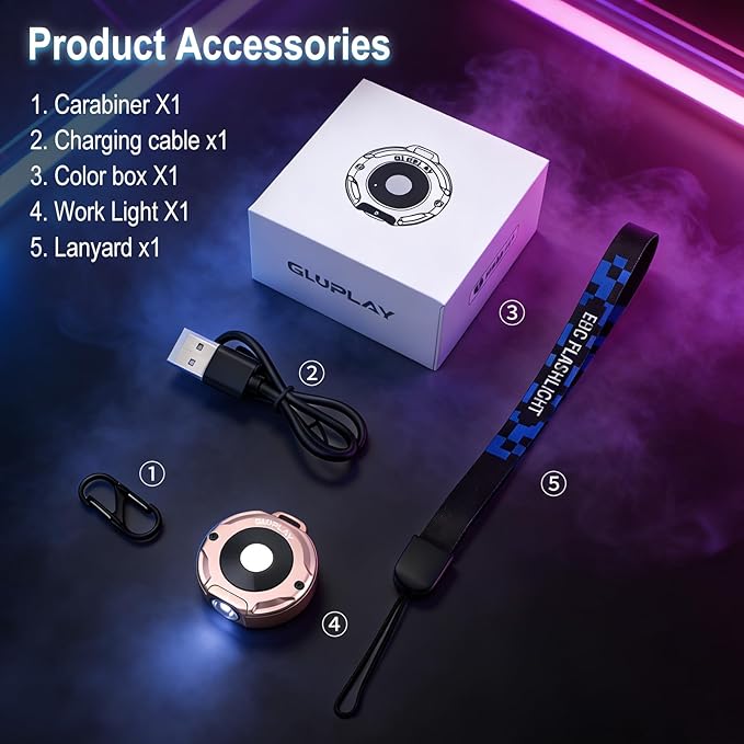 G1 Mini Keychain Flashlight Rechargeable,Small Powerful EDC Pocket Flashlight with White & RGB Side Light,Magnetic,Carabiner Clip,IP67 Waterproof Aluminum LED for Camping & Hiking(Rose Gold)