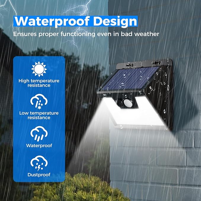 Peasur 18 Pack/140 LED Solar Lights, Outdoor Waterproof, 3 Lighting Modes, Motion Sensor, Black
