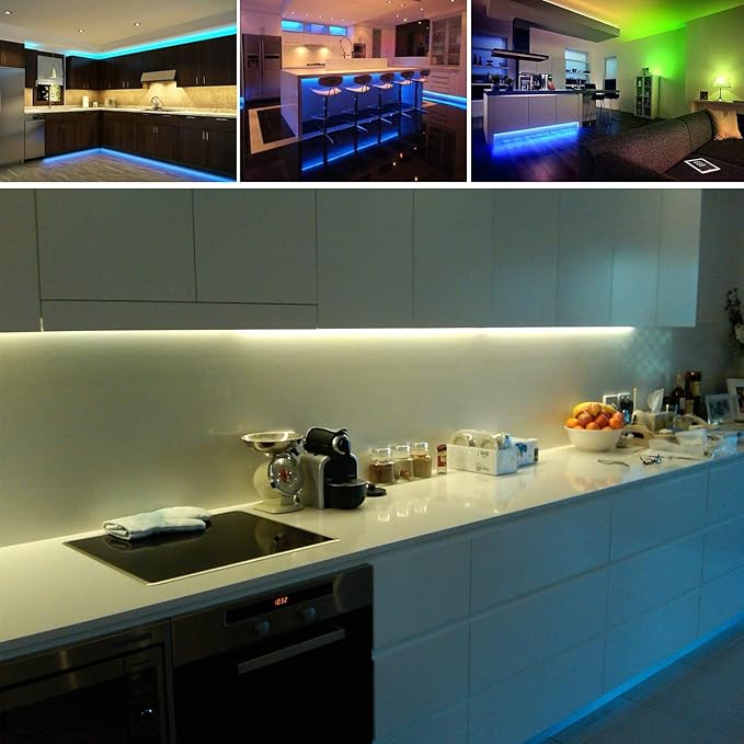 Two Sets Battery Powered Led Strip Lights, 5050 2M/6.6FT, Flexible Color Changing RGB LED Light Strip, 60 LEDs 5V Battery-Powered with Controller. (2)