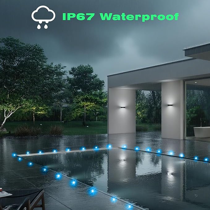 FVTLED LED Deck Lights Kit, 10pcs Φ1.22 WiFi Smart Phone Control Low Voltage Recessed RGBW Deck Lighting Waterproof Outdoor Yard Path Stair Decor, Black