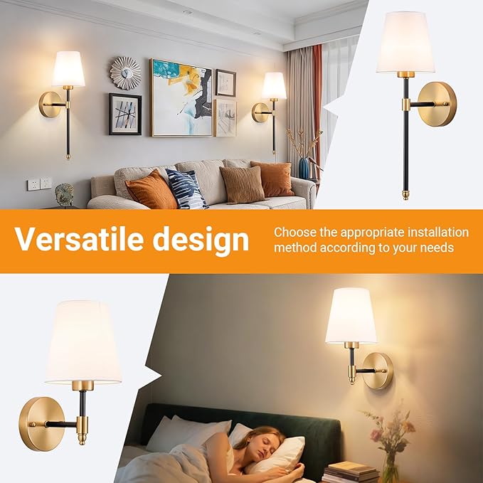 Battery Operated Wall Sconces Set of 2, Wireless Wall Light with 10000mAh RGB Dimmable Magnetic Bulb, Rechargeable Wall Sconce with Remote Control for Bedroom Living Room