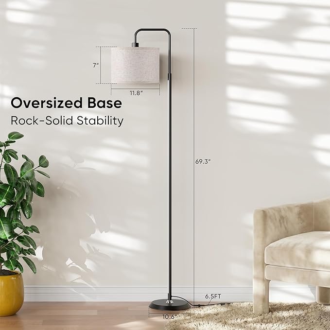 PARTPHONER Smart LED Floor Lamp with APP Control & RGB Colors - 69'' Dimmable Standing Lamp for Living Room Bedroom,12W Bulb Included Timer