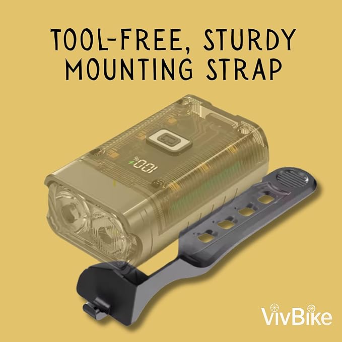 VivBike Rechargeable Bicycle Lights Bright LED Headlight and Taillight, USB Rechargeable, Waterproof, Easy Mount | A HerTime2 Brand