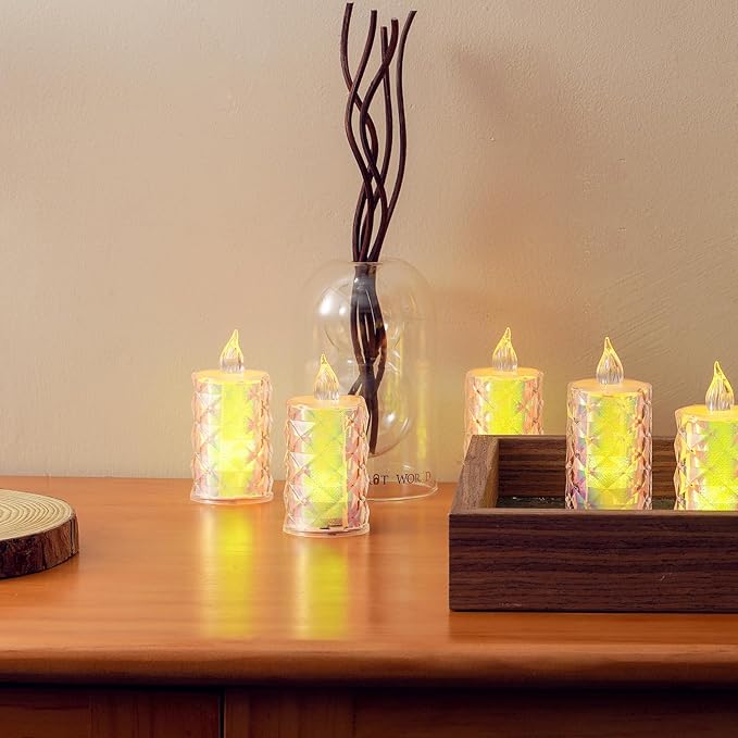 24 Pack Battery Operated Flameless Tea Lights LED Candles Battery Life Over 200 Hours Tabletop Decorative Lights for Halloween/Christmas Party Wedding Centerpieces