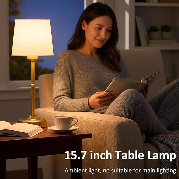 Cordless Table Lamp Rechargeable, Portable Battery Operated Light for Bedroom Living Room, 6000mAh Fabric Shade Desk Lamp 3000K Eye-Caring Home Decor for Dining Balcony Patio Counter Nightstand Hotel