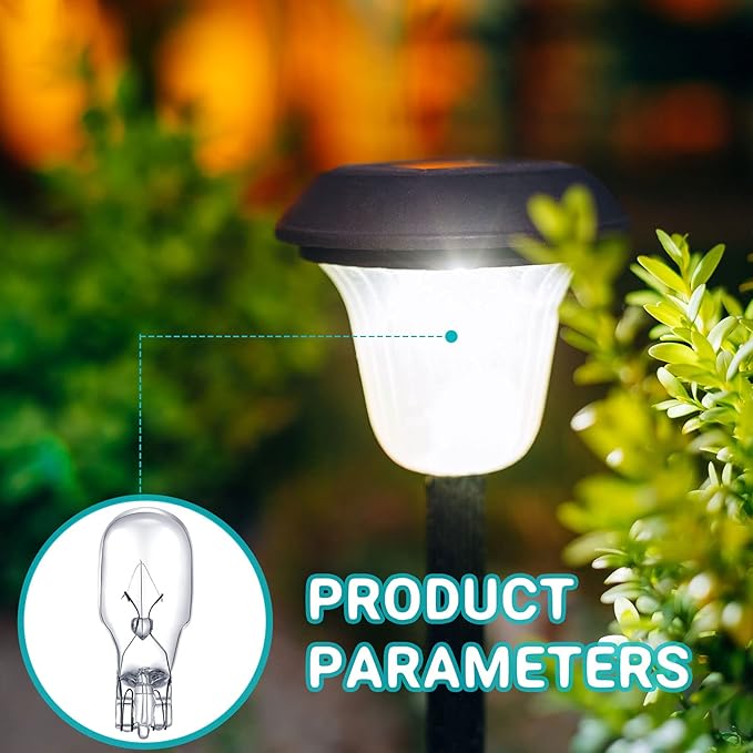 Riakrum T5 Landscape Light Bulbs 12 Volt 4 Watt Landscape Lighting Bulbs Low Voltage Wedge Base Replacement Lamp for Outdoor Garden Deck Yard(20 Pieces)