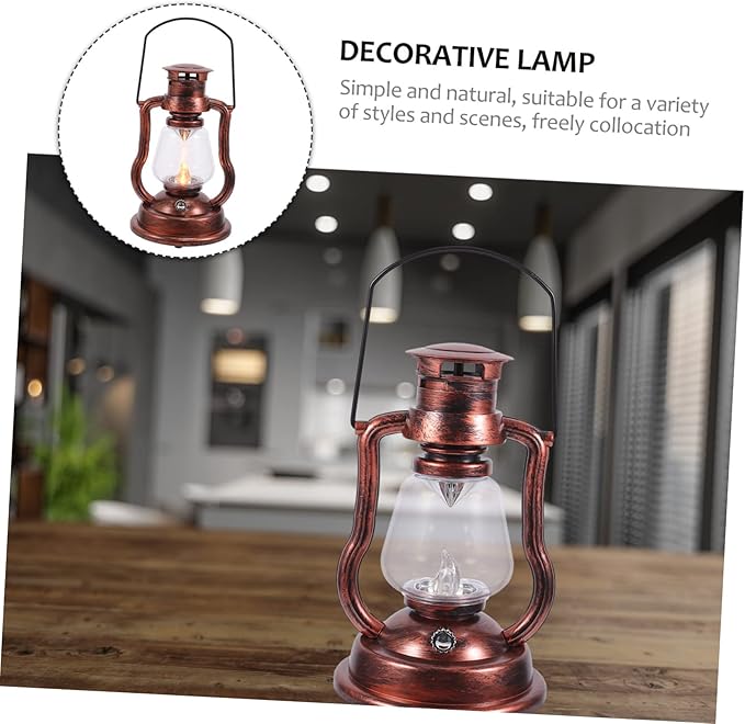 DOITOOL 1pc Creative Retro Kerosene Lamp Rechargeable Household Night Light for Home Decor Vintage Style Lantern for Festivals and Events for Ambient Lighting Setting