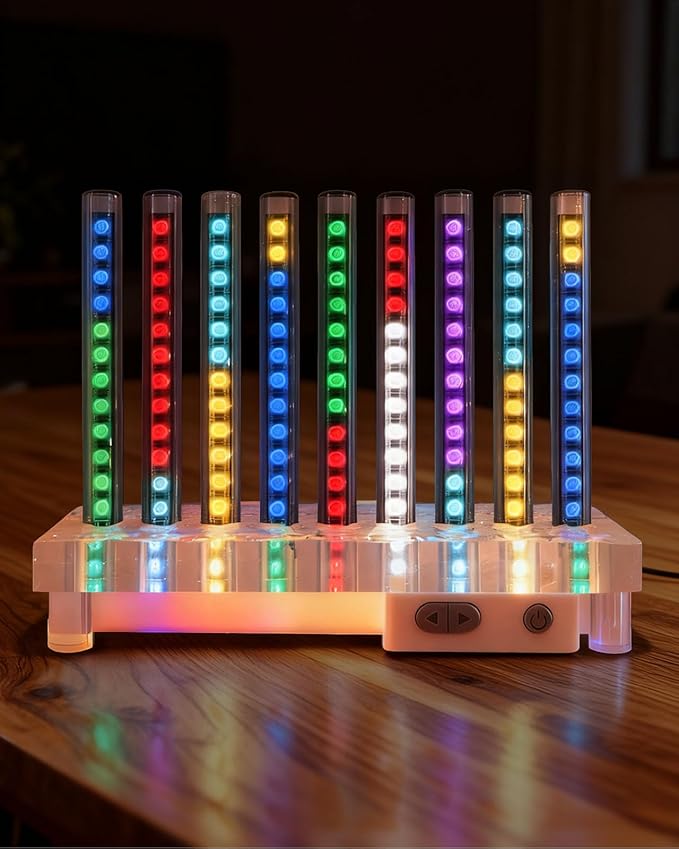Nobiggie Vertical Glass Ambient Lighting, Mood Light with Soft Glow LED Accent & Extensive Color Cycles for Bedroom, Living Room & Modern Home Decor