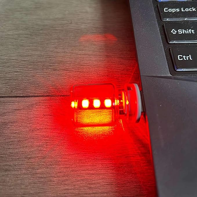 Generic Retro Punk USB LED Car Interior Atmosphere Lights, Touch Control Night Light, Red