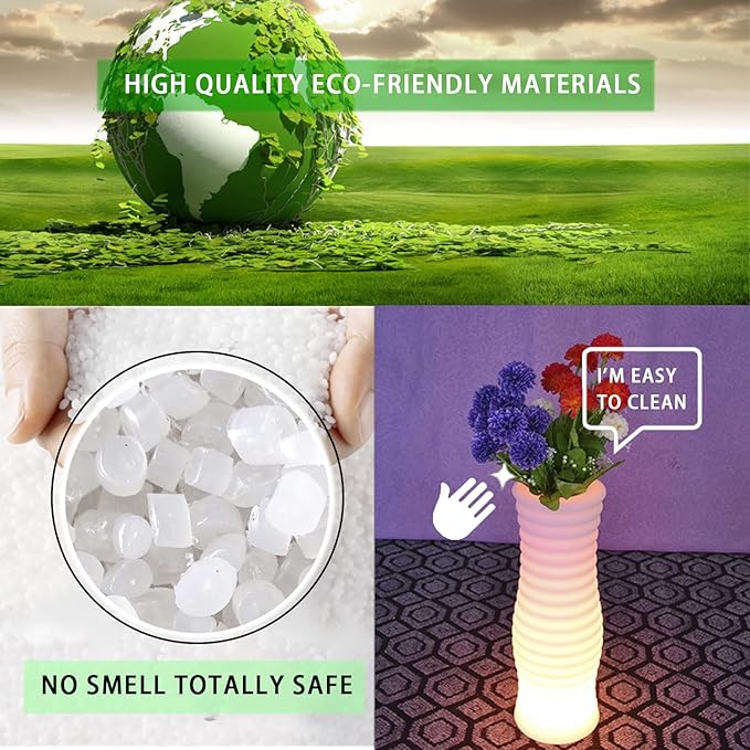 LED Vase Night Light, 20-in Rechargeable LED Planter Light, 16 Colors & 4 Modes Cordless Flower Pot with Remote, Waterproof & Sturdy Floor Mood Lamp for Living Room Bedroom Yard Wedding Party Decor