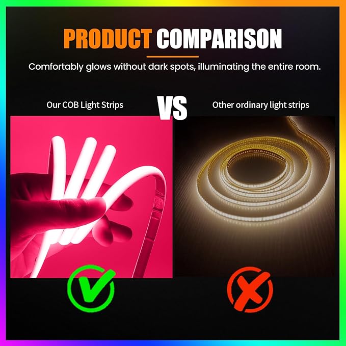 24V COB Neon Strip, 320LEDs/m Ultra-Bright Flexible COB Neon LED Strip, Outdoor Waterproof IP68 Self-Adhesive Tape, Red/White 2-Wire LED Fairy Lights for Patio, Christmas（Pink,5M）