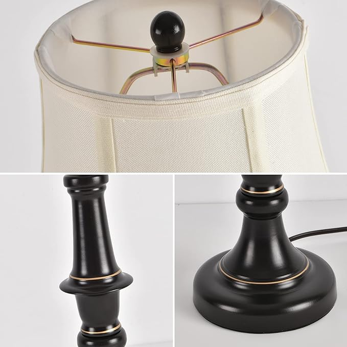 2 Pack Vintage Style Buffet Table Lamp, Traditional Bedside Lamps, Tall Table Lamp Set of Two for Living Room, Bedroom
