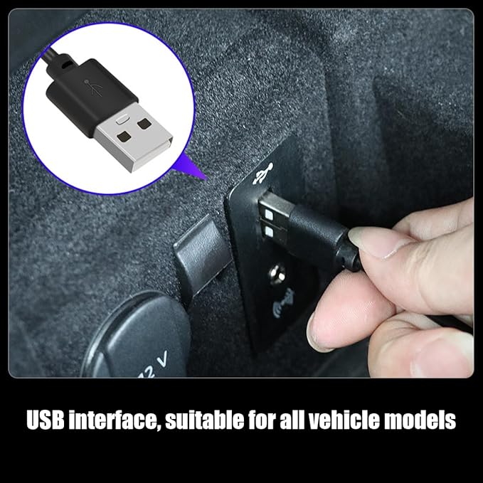 Car Interior LED Lights, 4 in 1 USB Port Automotive Ambient Neon Light Kit, Vehicle Center Console Dashboard Strip Lamps Decoration Accessories, Universal for SUV Truck Sedan (Pink)
