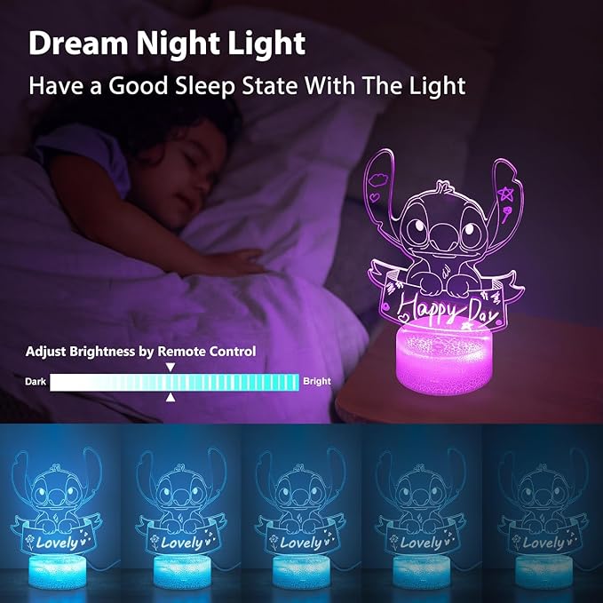 Hoofun Custom Night Light: 16 Colors DIY Personalized 3D Illusion Lamp with Remote Control, Anime Bedside Lamp, Merch Gifts Stuff for Girls Kids Room Decor Birthday Decorations Christmas Holiday