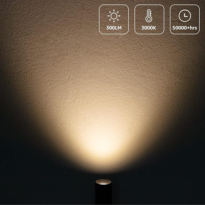 2 Pack Indoor Spotlight LED Up Lights for Plant 120V Floor Spot Lights Accent Light Indoor Uplighting Warm White Spotlight Lamp Accent Lighting LED Uplight, 5.9 FT Plug Cord with Foot Switch