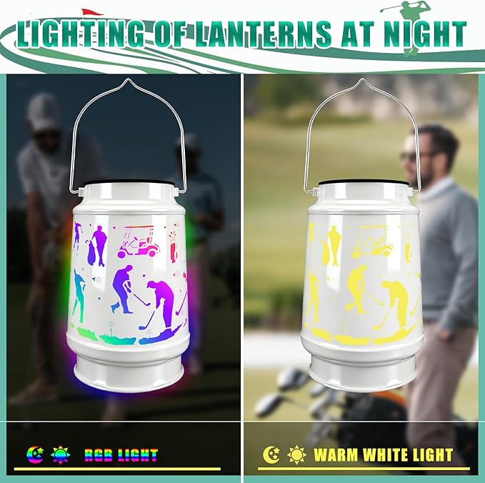 Golf Valentine's Day Gifts for Men Dad Grandpa Boyfriends Rechargeable Lantern Lamp Led Night Light Retirement Gifts for Christmas New Year Funny Unique Gift Who Love Golf