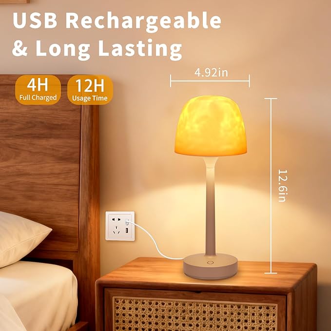 Spa-Like Shower Lamp, Waterproof Bathroom Lamp, Rechargeable Shower Light with Touch & Remote Control, with 16 Color Ocean Wave Projector, Cordless Light for Inside Shower/Bathtub