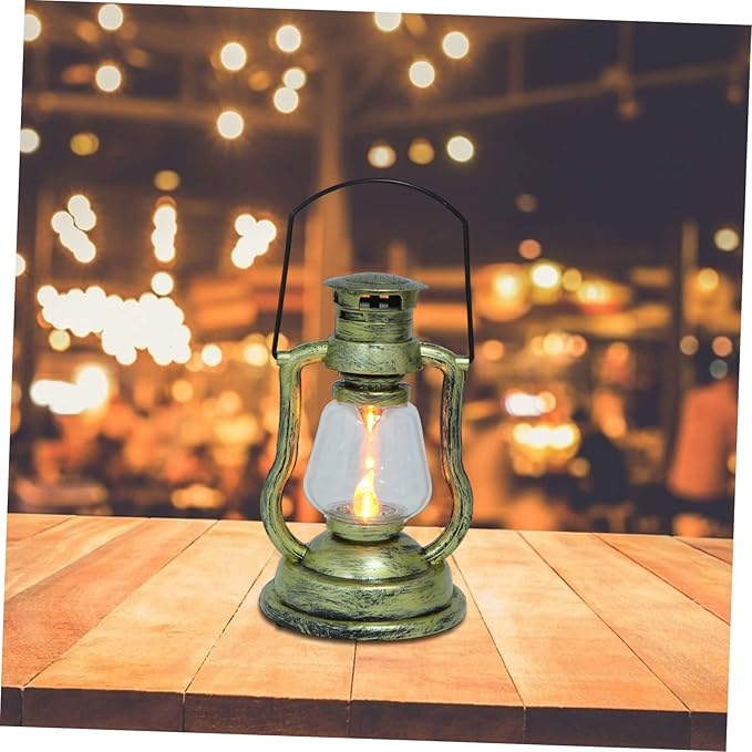 STOBAZA 1pc Vintage Handheld Kerosene Lamp Rechargeable Retro Lantern for Home Decor Festivals Bar and Garden Use Chic Atmosphere Night Light Non-Battery Included