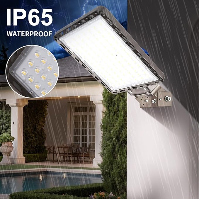 Juyace 240W LED Parking Lot Light Trunnion Bracket Yoke Wall Mount t Dusk to Dawn Outdoor Lighting Exterior Flood Commercial Outside IP65 Waterproof 100-277V Security Area 4 Pack